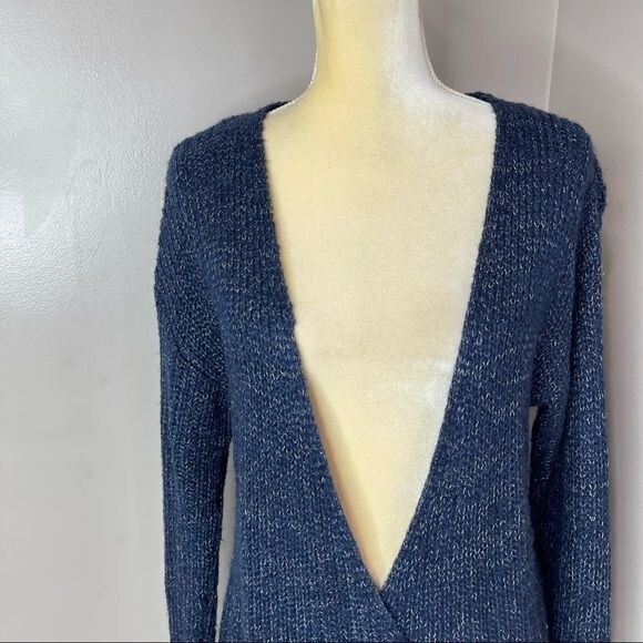 Forever 21 Women WrapKnit Sweater Deep V Neck Size 0X Crossover - Picture 8 of 12